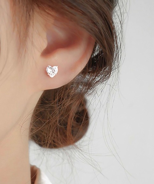 セール】SARINOHANA/ハートピアス/silver925/キュービック