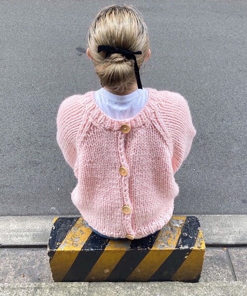 ハンドニットウールブレンドカーディガン（comochi original