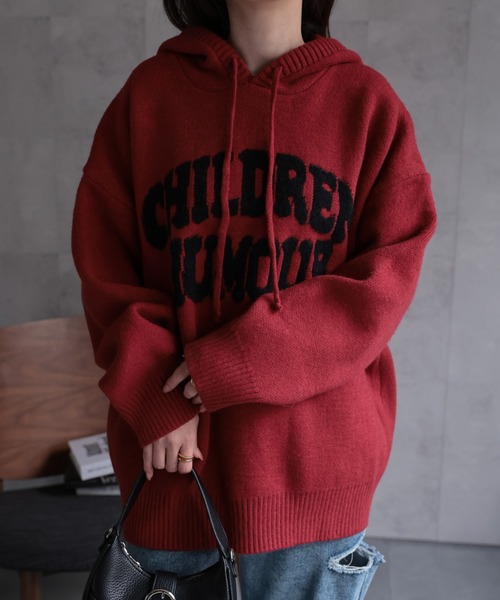 CREARE -LINO-（クレアーレリノ）の「フロントロゴニットフーディー/パーカー（パーカー・レディース・グレー/レッド/アイボリー/ブラック・FREE）」の19枚目の写真