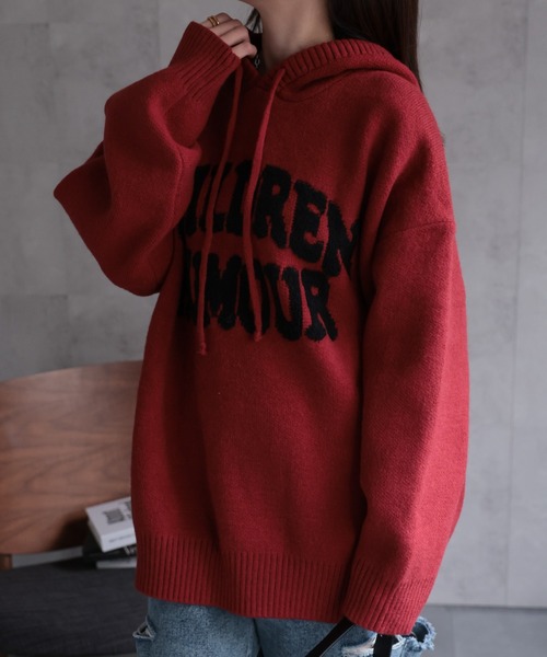 CREARE -LINO-（クレアーレリノ）の「フロントロゴニットフーディー/パーカー（パーカー・レディース・グレー/レッド/アイボリー/ブラック・FREE）」の20枚目の写真