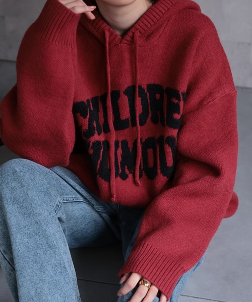 CREARE -LINO-（クレアーレリノ）の「フロントロゴニットフーディー/パーカー（パーカー・レディース・グレー/レッド/アイボリー/ブラック・FREE）」の21枚目の写真