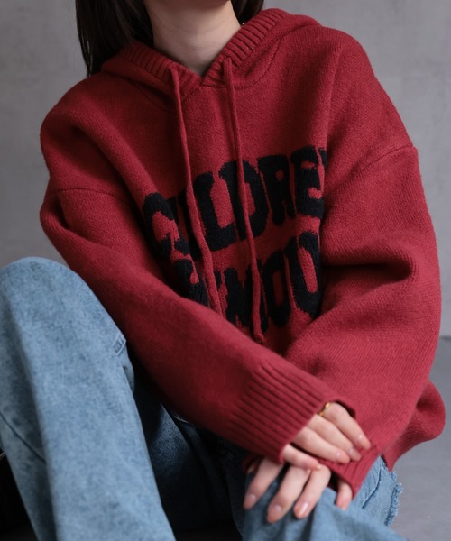 CREARE -LINO-（クレアーレリノ）の「フロントロゴニットフーディー/パーカー（パーカー・レディース・グレー/レッド/アイボリー/ブラック・FREE）」の17枚目の写真