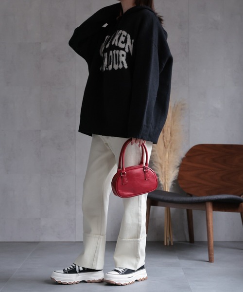 CREARE -LINO-（クレアーレリノ）の「フロントロゴニットフーディー/パーカー（パーカー・レディース・グレー/レッド/アイボリー/ブラック・FREE）」の10枚目の写真