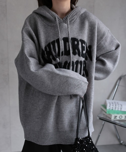 CREARE -LINO-（クレアーレリノ）の「フロントロゴニットフーディー/パーカー（パーカー・レディース・グレー/レッド/アイボリー/ブラック・FREE）」の13枚目の写真