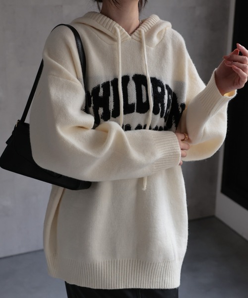 CREARE -LINO-（クレアーレリノ）の「フロントロゴニットフーディー/パーカー（パーカー・レディース・グレー/レッド/アイボリー/ブラック・FREE）」の14枚目の写真