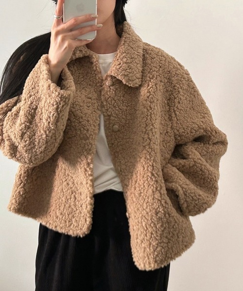 Doula Doula(ドゥーラドゥーラ)の「ボアショートコート(その他アウター・レディース・ベージュ/ブラウン/オフホワイト・FREE)」の15枚目の写真
