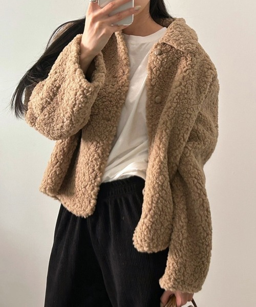 Doula Doula(ドゥーラドゥーラ)の「ボアショートコート(その他アウター・レディース・ベージュ/ブラウン/オフホワイト・FREE)」の19枚目の写真
