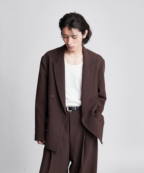 SINSS(シンス)の「Double tailored jacket / ダブルテーラードジャケット(セットアップ可能)(テーラードジャケット・メンズ・ブラック/ブラウン/チャコール・LARGE/MEDIUM/SMALL/X-SMALL)」の9枚目の写真