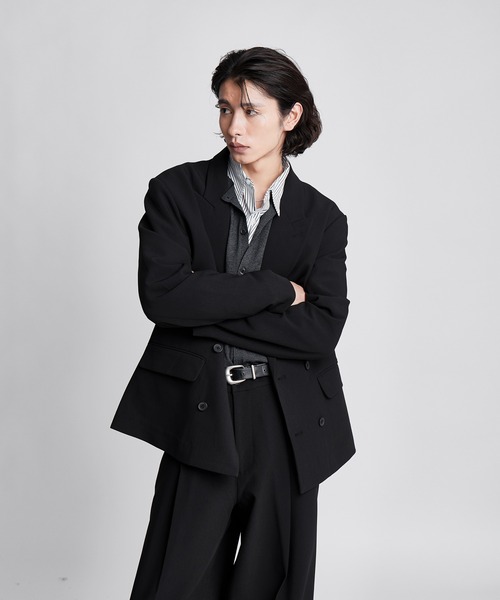 SINSS(シンス)の「Double tailored jacket / ダブルテーラードジャケット(セットアップ可能)(テーラードジャケット・メンズ・ブラック/ブラウン/チャコール・LARGE/MEDIUM/SMALL/X-SMALL)」の6枚目の写真