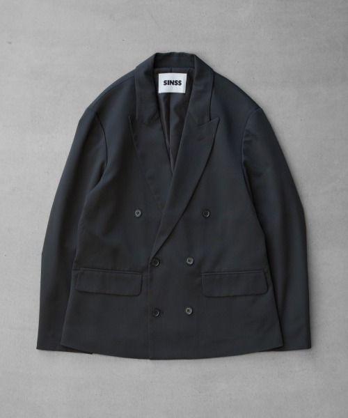 SINSS ダブルテーラードジャケット　チャコール　XS SINSS ジャケット テーラードジャケット Double tailored jacket