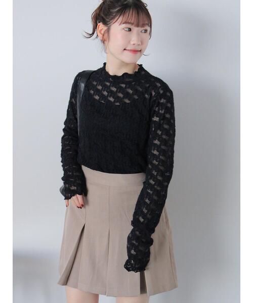 ehka sopo（エヘカソポ）の「起毛リボンレースハイネックカットソー（Tシャツ/カットソー・レディース・ブラック/グレー/オフホワイト/キナリ・F）」の16枚目の写真