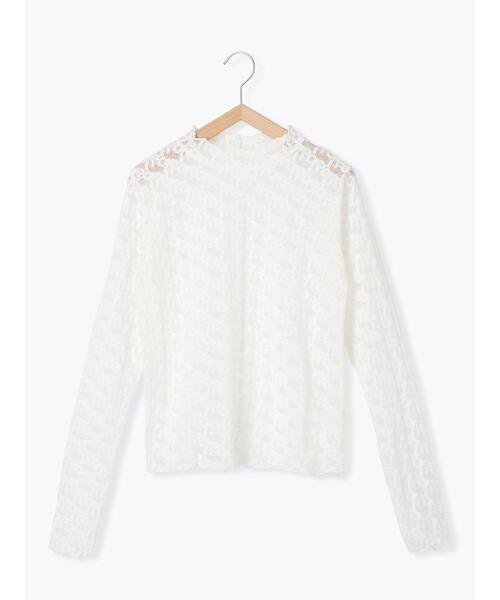 ehka sopo（エヘカソポ）の「起毛リボンレースハイネックカットソー（Tシャツ/カットソー・レディース・ブラック/グレー/オフホワイト/キナリ・F）」の9枚目の写真