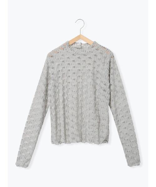 ehka sopo（エヘカソポ）の「起毛リボンレースハイネックカットソー（Tシャツ/カットソー・レディース・ブラック/グレー/オフホワイト/キナリ・F）」の8枚目の写真