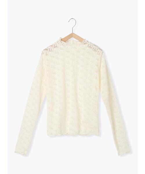 ehka sopo（エヘカソポ）の「起毛リボンレースハイネックカットソー（Tシャツ/カットソー・レディース・ブラック/グレー/オフホワイト/キナリ・F）」の7枚目の写真