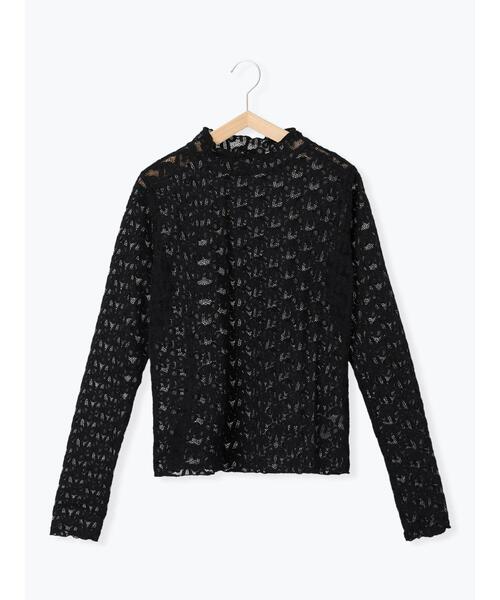 ehka sopo（エヘカソポ）の「起毛リボンレースハイネックカットソー（Tシャツ/カットソー・レディース・ブラック/グレー/オフホワイト/キナリ・F）」の6枚目の写真