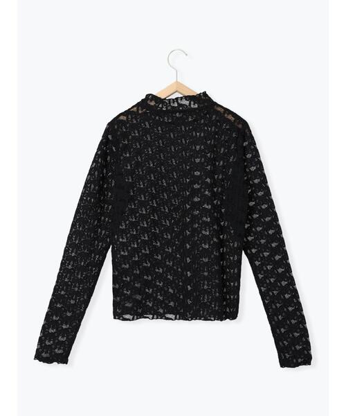 ehka sopo（エヘカソポ）の「起毛リボンレースハイネックカットソー（Tシャツ/カットソー・レディース・ブラック/グレー/オフホワイト/キナリ・F）」の5枚目の写真