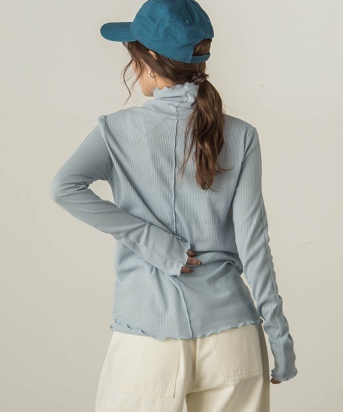 【セール】シアーテレコハイネックメロートップス≪手洗い可能≫（Tシャツ/カットソー）｜VICKY（ビッキー）