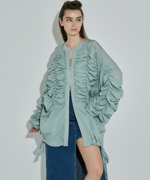 ANNA SUI NYC（アナ スイ エヌ ワイ シー）の「シャーリングダブルジップブルゾン（ブルゾン・レディース・ブラック/アイボリー/ミント・FREE）」の12枚目の写真