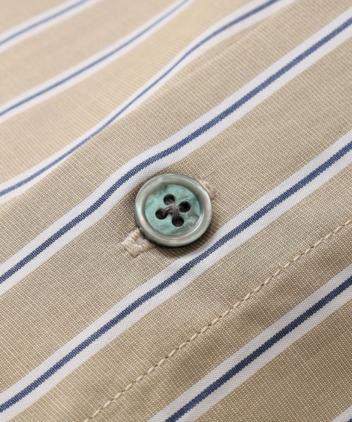 SLICK(スリック)の「【SLICK/スリック】100/2 Stripe Drawstring Shirt / 100/2ストライプドローストリングシャツ/オーバーサイズ シルエット / クラシック /ドローコード(シャツ/ブラウス・メンズ・ベージュ/ネイビー/ブルーグレー・1/2/3)」の21枚目の写真