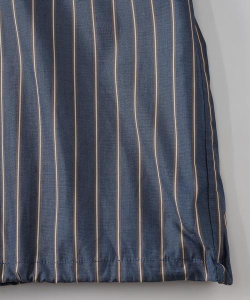 SLICK(スリック)の「【SLICK/スリック】100/2 Stripe Drawstring Shirt / 100/2ストライプドローストリングシャツ/オーバーサイズ シルエット / クラシック /ドローコード(シャツ/ブラウス・メンズ・ベージュ/ネイビー/ブルーグレー・1/2/3)」の7枚目の写真