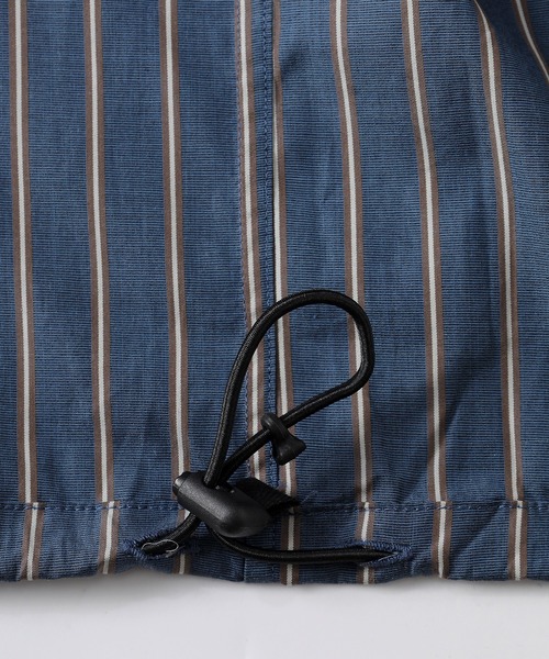 SLICK(スリック)の「【SLICK/スリック】100/2 Stripe Drawstring Shirt / 100/2ストライプドローストリングシャツ/オーバーサイズ シルエット / クラシック /ドローコード(シャツ/ブラウス・メンズ・ベージュ/ネイビー/ブルーグレー・1/2/3)」の5枚目の写真