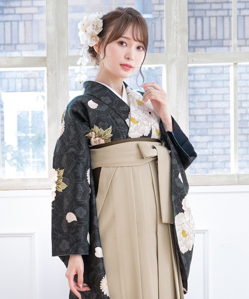 卒業式 袴 着物 襦袢 帯 4点セット 1セットのみ 卒業式 袴4点セット 二尺袖着物 袴 長襦袢 白