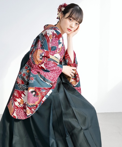 袴 着物 帯とうそつき襦袢の4点 レディース袴4点セット（着物・襦袢・下帯・袴）（着物）｜SOUBIEN