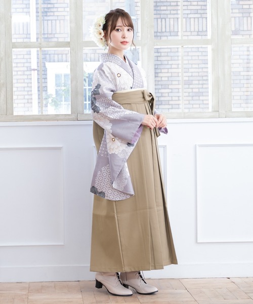 [SOUBIEN] 着物＆袴（袴試着のみ・襦袢クリーニング済）160-170㎝ レディース袴4点セット（着物・襦袢・下帯・袴）（着物）｜SOUBIEN