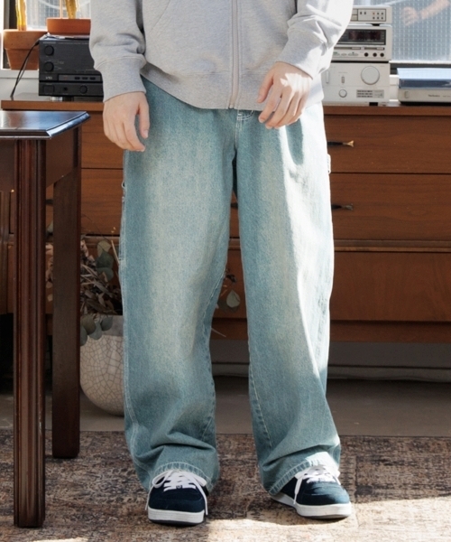 GLAZOS(グラソス)の「【大人向けサイズあり】デニム・ペインターパンツ(デニムパンツ・キッズ・ブルー/ライトブルー/ブラック・S/M/L/LL)」の3枚目の写真