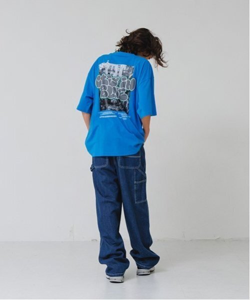 GLAZOS(グラソス)の「【大人向けサイズあり】デニム・ペインターパンツ(デニムパンツ・キッズ・ブルー/ライトブルー/ブラック・S/M/L/LL)」の14枚目の写真