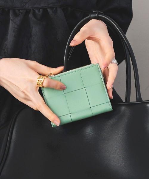 DONOBAN（ドノバン）の「レザーメッシュ財布（財布・レディース・ピンク/ネイビー/イエロー/ミント/オレンジ/ブラック/ブルー・ONE）」の3枚目の写真