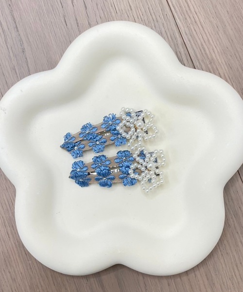 専用ꫛꫀꪝ✧‧˚ブルーカラーモザイク　キラキラビジュー　ハンドメイドヘアクリップ 専用ꫛꫀꪝ✧‧˚ブルーカラーモザイク キラキラビジュー ハンドメイド