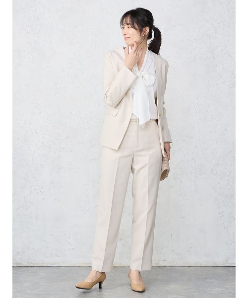 Perfect Suit FActory(パーフェクトスーツファクトリー)の「ビッグボウタイ ジョーゼットブラウス オフホワイト/ブラック/ベージュ(シャツ/ブラウス・レディース・オフホワイト/ブラック/ベージュ・L/M/S)」の6枚目の写真