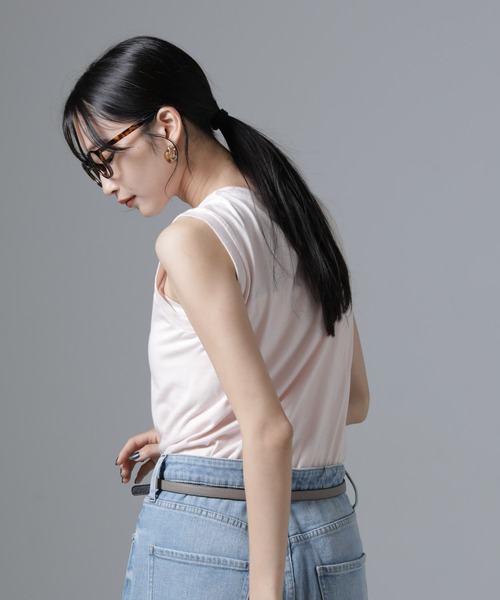 HANES(ヘインズ)の「Hanes/2P JapanFit for HER スリーブレスTシャツ(Tシャツ/カットソー・レディース・プラチナム/その他1・M)」の4枚目の写真