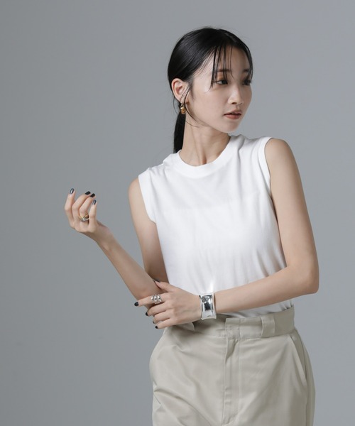 HANES(ヘインズ)の「Hanes/2P JapanFit for HER スリーブレスTシャツ(Tシャツ/カットソー・レディース・プラチナム/その他1・M)」の7枚目の写真
