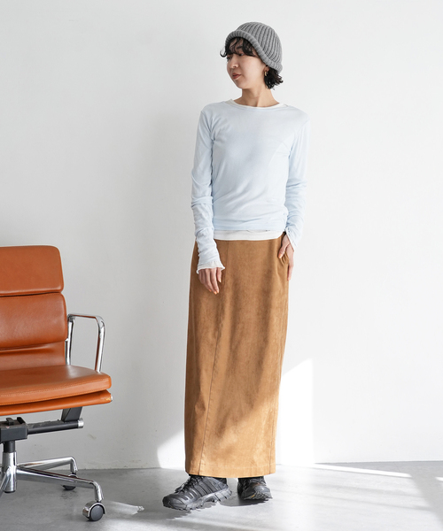 SLOBE citron.（スローブシトロン）の「《WEB限定》SLOBE citron. ヘルメットニットキャップ（ニットキャップ/ビーニー・レディース・グレー/サックスブルー・FREE）」の3枚目の写真