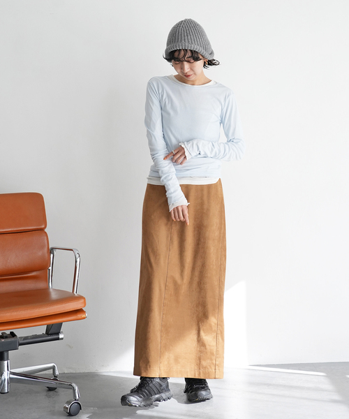 SLOBE citron.（スローブシトロン）の「《WEB限定》SLOBE citron. ヘルメットニットキャップ（ニットキャップ/ビーニー・レディース・グレー/サックスブルー・FREE）」の4枚目の写真