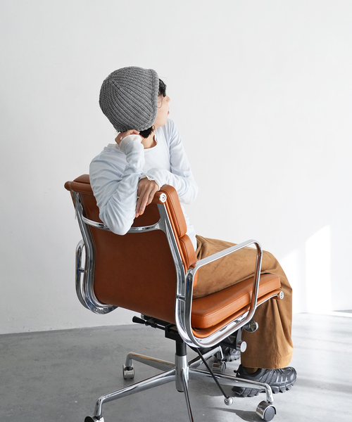 SLOBE citron.（スローブシトロン）の「《WEB限定》SLOBE citron. ヘルメットニットキャップ（ニットキャップ/ビーニー・レディース・グレー/サックスブルー・FREE）」の7枚目の写真