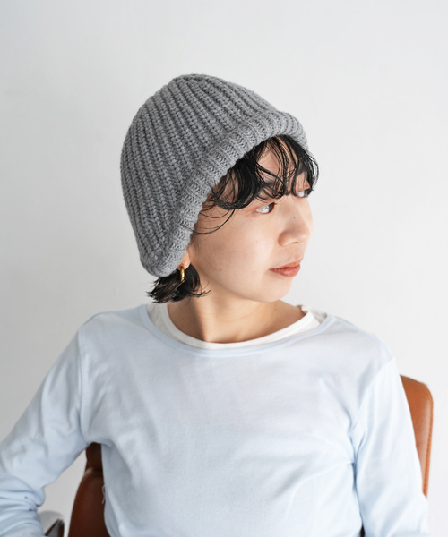 SLOBE citron.（スローブシトロン）の「《WEB限定》SLOBE citron. ヘルメットニットキャップ（ニットキャップ/ビーニー・レディース・グレー/サックスブルー・FREE）」の11枚目の写真