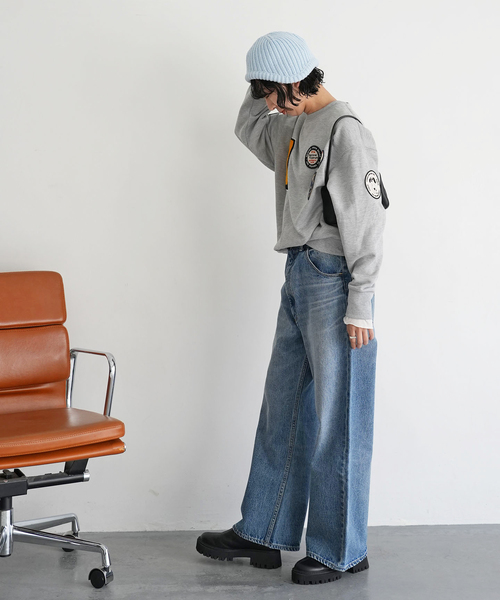 SLOBE citron.（スローブシトロン）の「《WEB限定》SLOBE citron. ヘルメットニットキャップ（ニットキャップ/ビーニー・レディース・グレー/サックスブルー・FREE）」の13枚目の写真