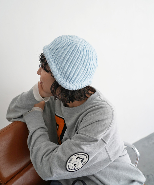 SLOBE citron.（スローブシトロン）の「《WEB限定》SLOBE citron. ヘルメットニットキャップ（ニットキャップ/ビーニー・レディース・グレー/サックスブルー・FREE）」の16枚目の写真