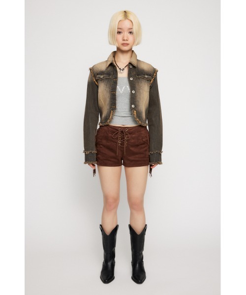 LAGUA GEM 再入荷待ちCUT OFF COMPACT デニムジャケット LAGUA GEM 再入荷待ちCUT OFF COMPACT デニムジャケット - メルカリ