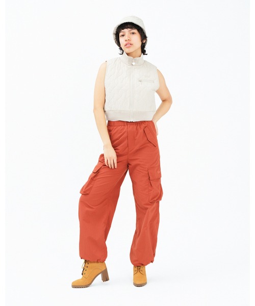 KEBOZ（ケボズ）の「NYLON CARGO PANTS（カーゴパンツ・レディース・ブラック/レンガ・M）」の17枚目の写真