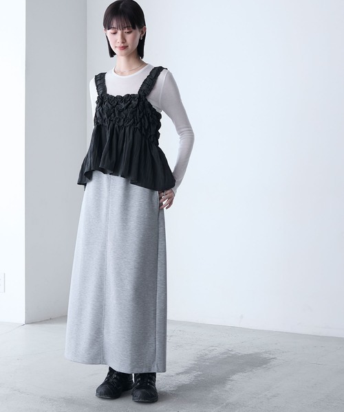 forksy.（フォルクシー）の「【forksy.】シャーリング 裾フレア キャミビスチェ（キャミソール・レディース・ブラック/カーキ/アイボリー・FREE）」の18枚目の写真