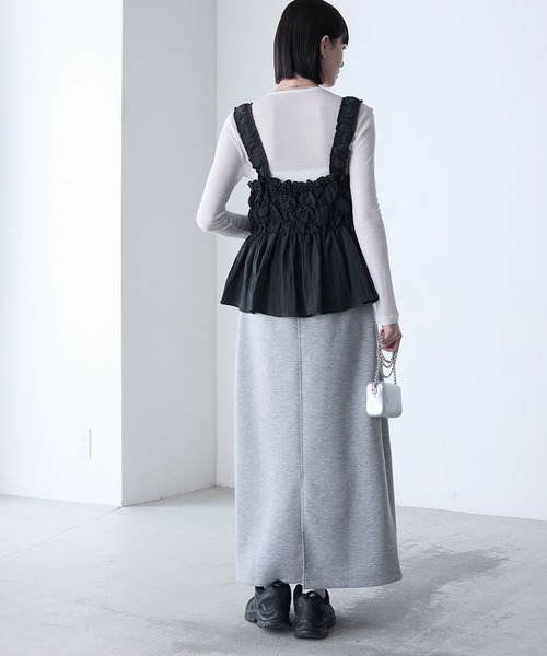 forksy.（フォルクシー）の「【forksy.】シャーリング 裾フレア キャミビスチェ（キャミソール・レディース・ブラック/カーキ/アイボリー・FREE）」の19枚目の写真