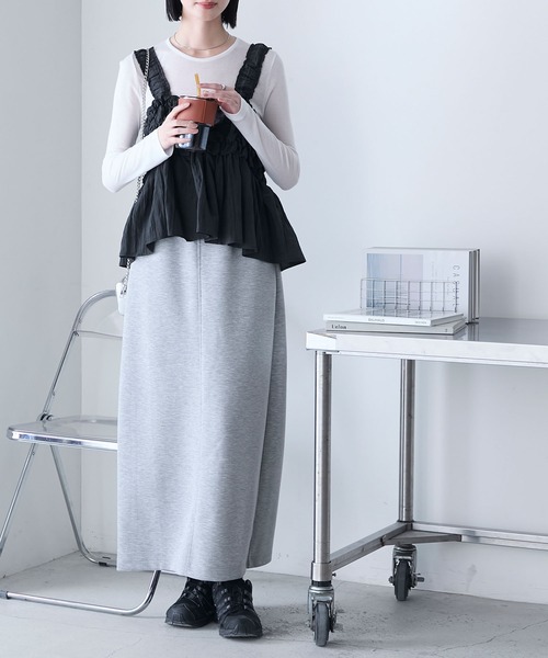 forksy.（フォルクシー）の「【forksy.】シャーリング 裾フレア キャミビスチェ（キャミソール・レディース・ブラック/カーキ/アイボリー・FREE）」の20枚目の写真