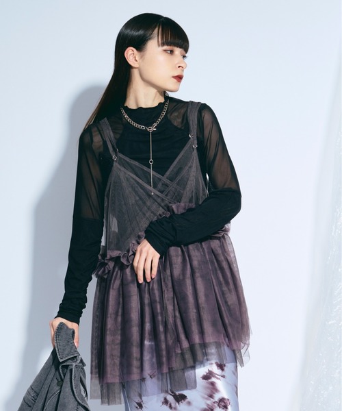 Ezick（エジック）の「elegant lace docking　 シアーレースキリカエトップス（その他トップス・レディース・アイボリー/ブラック・FREE）」の21枚目の写真