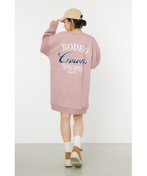 RODEO CROWNS WIDE BOWL(ロデオクラウンズワイドボウル)の「ドッキングロゴニットワンピース(ワンピース・レディース・ブラック/ライトピンク/カーキ/オフホワイト・FREE)」の18枚目の写真