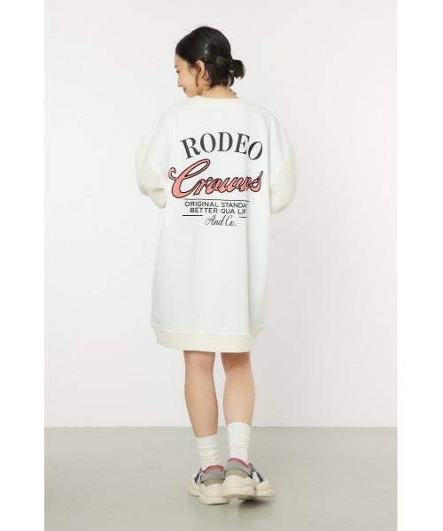 RODEO CROWNS WIDE BOWL(ロデオクラウンズワイドボウル)の「ドッキングロゴニットワンピース(ワンピース・レディース・ブラック/ライトピンク/カーキ/オフホワイト・FREE)」の21枚目の写真