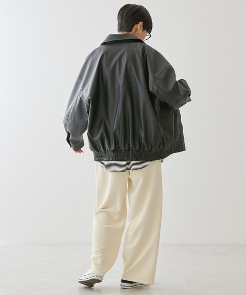 AMERICAN HOLIC(アメリカンホリック)の「ワイドスウェットパンツ(その他パンツ・レディース・ブラック/アイボリー・L/M)」の8枚目の写真